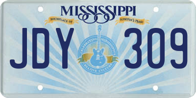 MS license plate JDY309