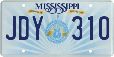 MS license plate JDY310
