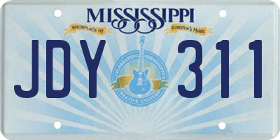 MS license plate JDY311