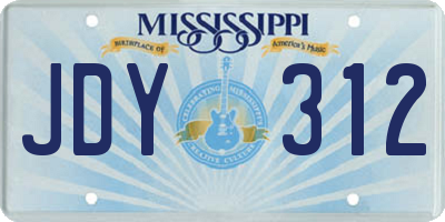 MS license plate JDY312