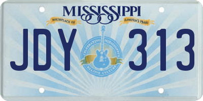 MS license plate JDY313