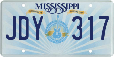 MS license plate JDY317
