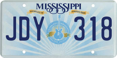 MS license plate JDY318