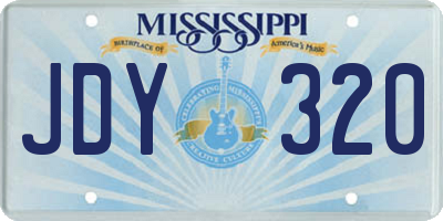 MS license plate JDY320
