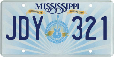 MS license plate JDY321