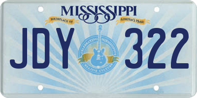 MS license plate JDY322