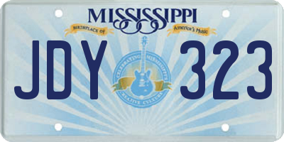 MS license plate JDY323