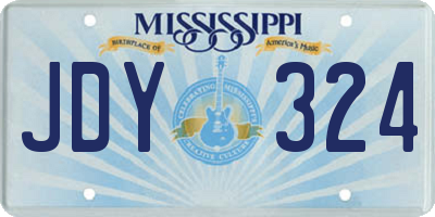 MS license plate JDY324