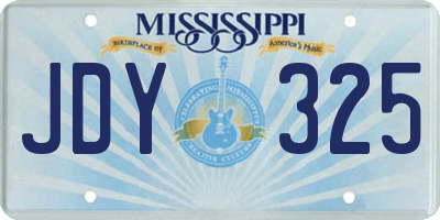 MS license plate JDY325