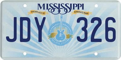 MS license plate JDY326