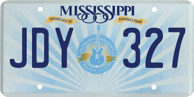 MS license plate JDY327