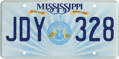 MS license plate JDY328