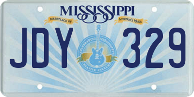 MS license plate JDY329