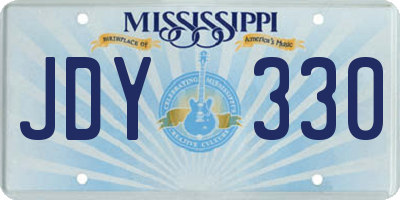 MS license plate JDY330