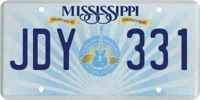 MS license plate JDY331