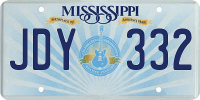 MS license plate JDY332