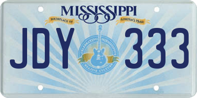 MS license plate JDY333