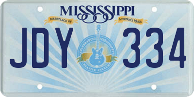 MS license plate JDY334
