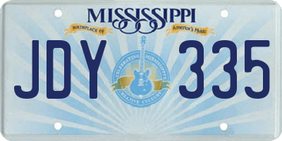MS license plate JDY335