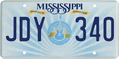 MS license plate JDY340