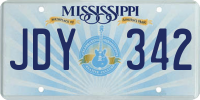 MS license plate JDY342
