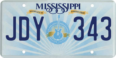 MS license plate JDY343
