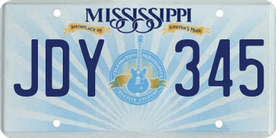 MS license plate JDY345