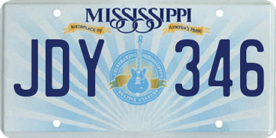 MS license plate JDY346