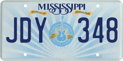 MS license plate JDY348