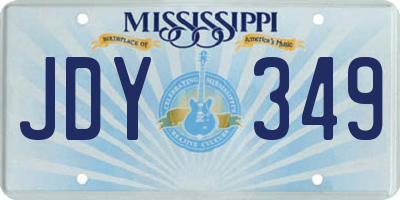 MS license plate JDY349