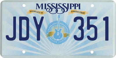 MS license plate JDY351