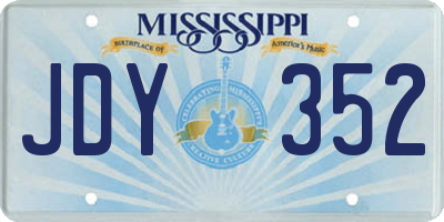 MS license plate JDY352