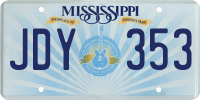 MS license plate JDY353