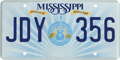 MS license plate JDY356