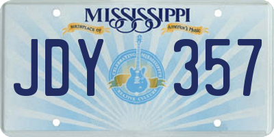 MS license plate JDY357