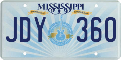 MS license plate JDY360