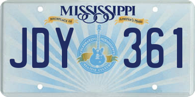 MS license plate JDY361