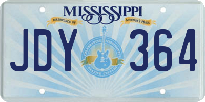MS license plate JDY364