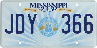 MS license plate JDY366