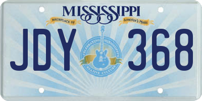 MS license plate JDY368