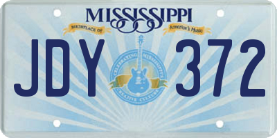 MS license plate JDY372