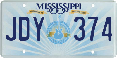 MS license plate JDY374