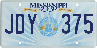 MS license plate JDY375
