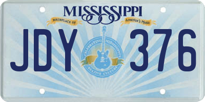 MS license plate JDY376