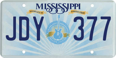 MS license plate JDY377