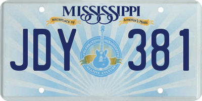 MS license plate JDY381
