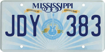 MS license plate JDY383