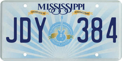MS license plate JDY384