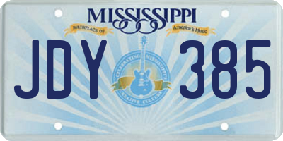 MS license plate JDY385