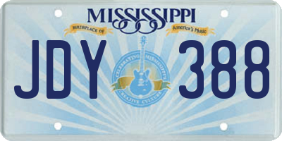 MS license plate JDY388